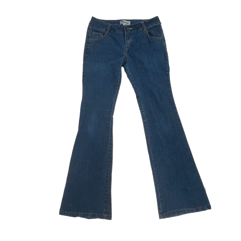 Funteze Studded Floral Embroidered Flare Jeans Size 7 Women’s
